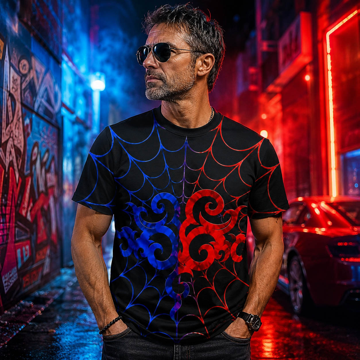T-shirt Noir Mygale Spider Janot